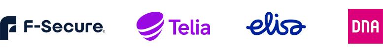 DNA, Elisa, F-Secure and Telia logos